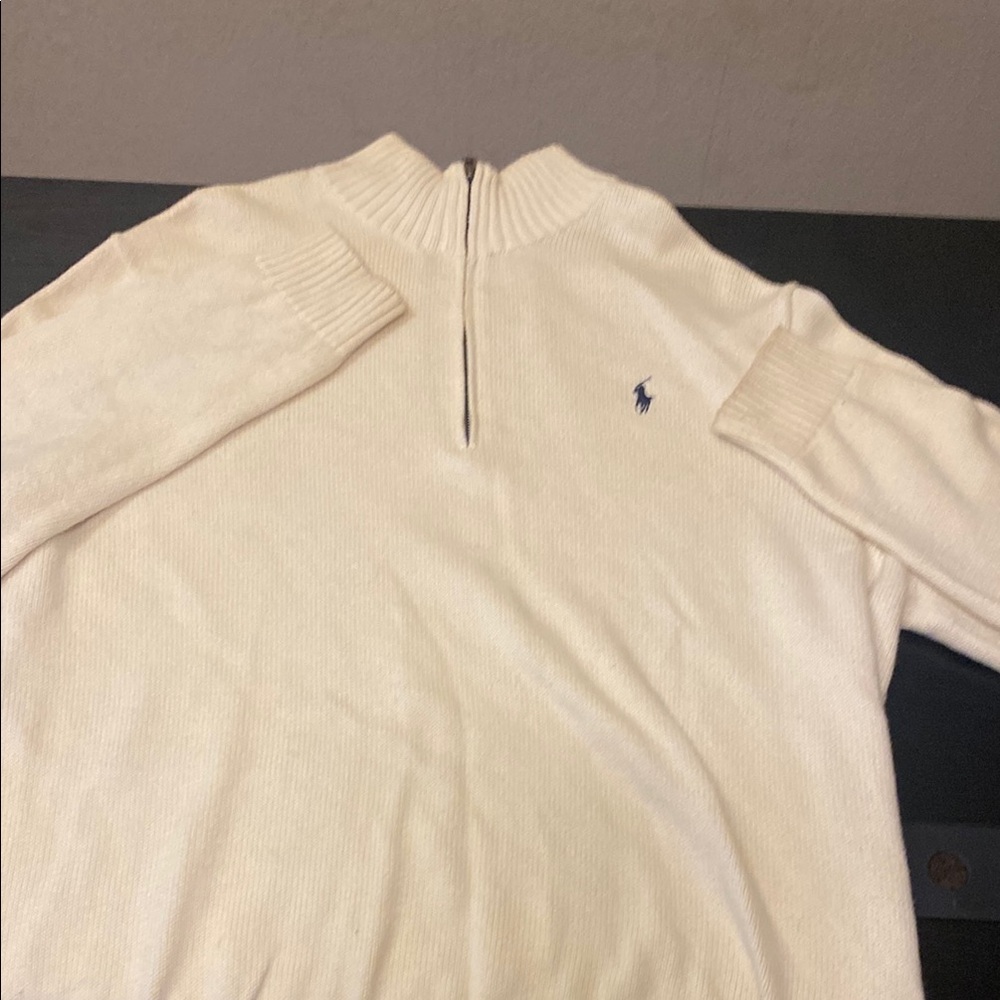 Ralph Lauren Cream Zip Up Sweater Knit